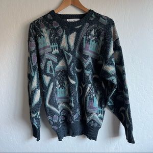 Vintage Castle Moon Leopard Grandpa Sweater From Michael Gerald